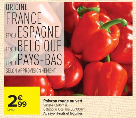 Poivron rouge ou vert