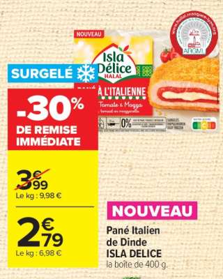 Pané Italien de Dinde ISLA DELICE