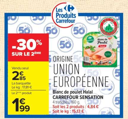 Blanc de poulet Halal CARREFOUR SENSATION