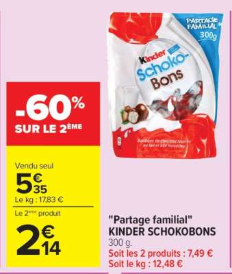 "Partage familial" KINDER SCHOKOBONS