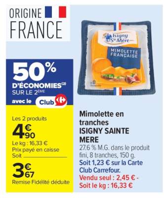 Mimolette en tranches ISIGNY SAINTE MERE