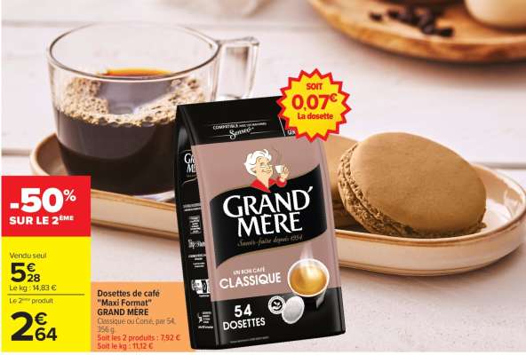 Dosettes de café "Maxi Format" GRAND MÈRE