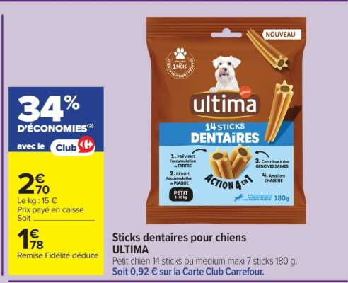 Sticks dentaires pour chiens ULTIMA