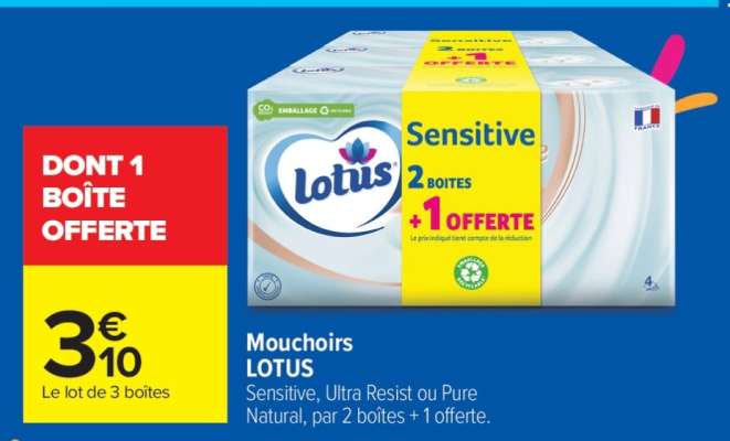 Mouchoirs Lotus