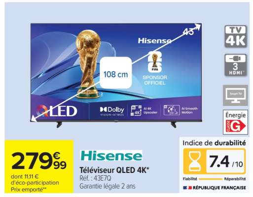 Hisense Téléviseur QLED 4K