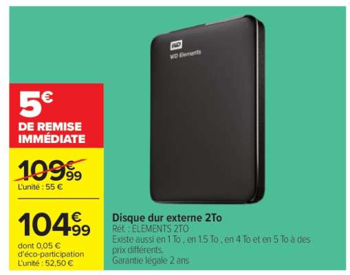 Disque dur externe 2To