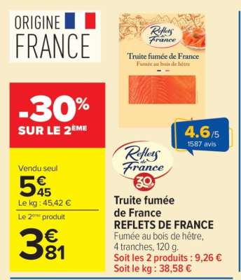 Truite fumée de France REFLETS DE FRANCE