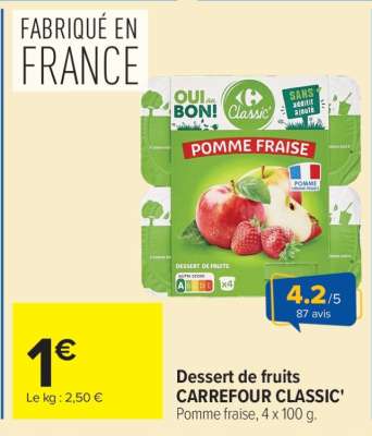 Dessert de fruits CARREFOUR CLASSIC'