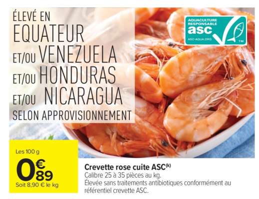 Crevette rose cuite ASC