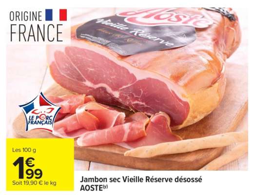 Jambon sec Vieille Réserve désossé AOSTE