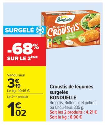 Croustis de légumes surgelés BONDUELLE
