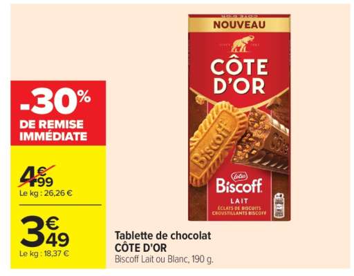 TABLETTE DE CHOCOLAT “CÔTE D’OR”