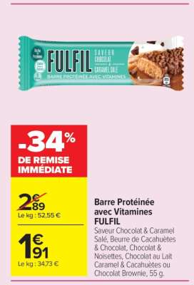 BARRE PROTÉINÉE AVEC VITAMINES “FULFIL”
