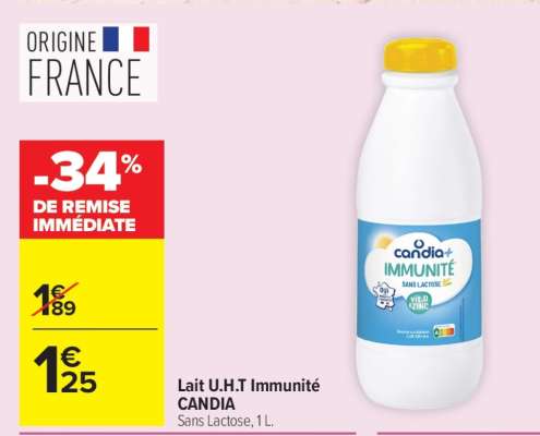 Lait U.H.T Immunité CANDIA