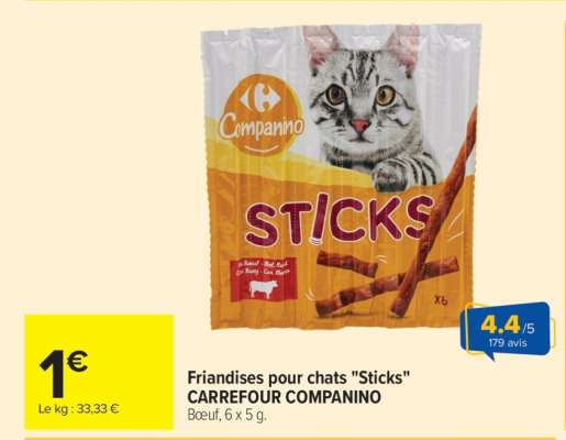 Friandises pour chats "Sticks" CARREFOUR COMPANINO