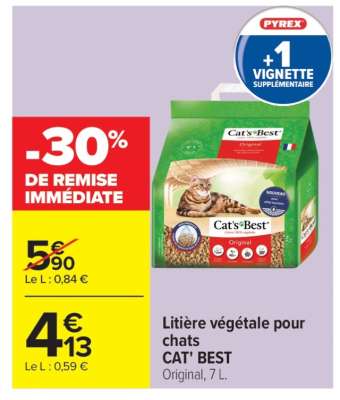 Litière végétale pour chats CAT' BEST