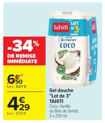 Gel douche "Lot de 3" TAHITI