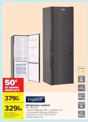 FrigeluX Réfrigérateur combiné