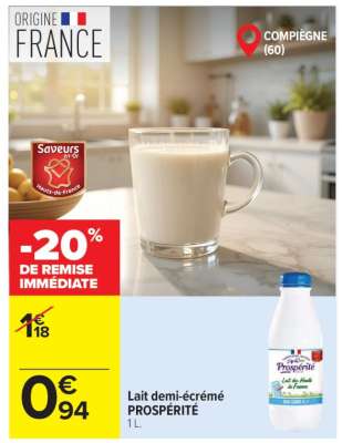 Lait demi-écrémé PROSPÉRITÉ