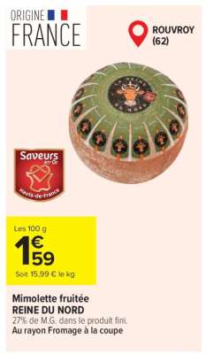 MIMOLETTE FRUITÉE REINE DU NORD