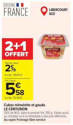 Cubes mimolette et gouda LE CENTURION