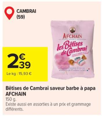 Bêtises de Cambrai saveur barbe à papa AFCHAIN