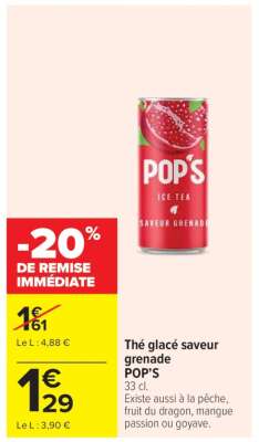 Thé glacé saveur grenade POP'S
