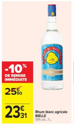 RHUM BLANC AGRICOLE BIELLE