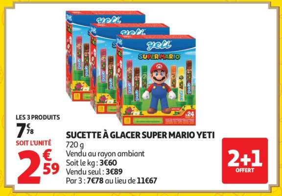 SUCETTE À GLACER SUPER MARIO YETI