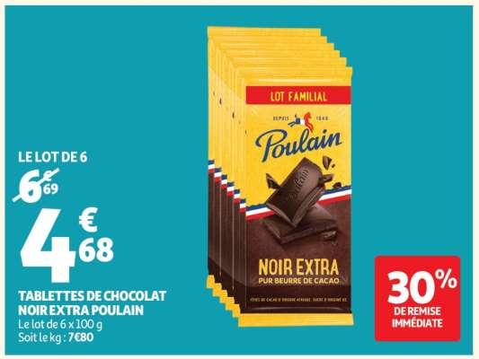 Tablettes De Chocolat Noir Extra Poulain