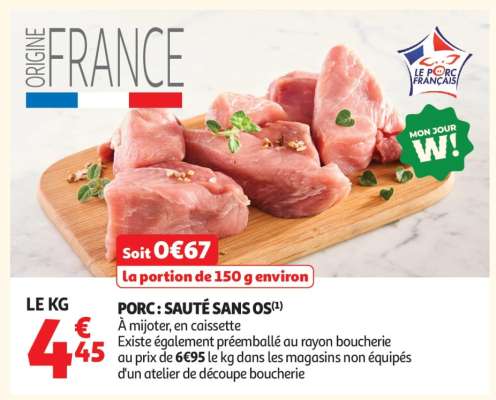 Porc : Sauté Sans Os