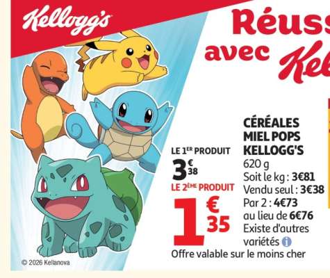 Céréales Miel Pops Kellogg's