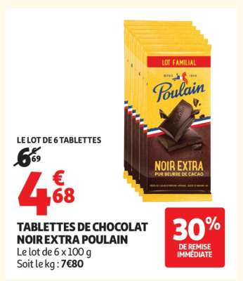 Tablettes De Chocolat Noir Extra Poulain