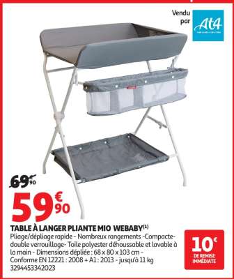 TABLE À LANGER PLIANTE MIO WEBABY
