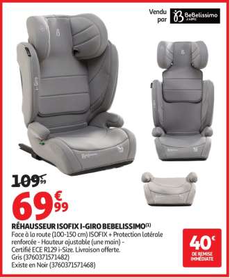 RÉHAUSSEUR ISOFIX I-GIRO BEBELISSIMO