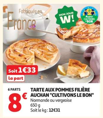 Tarte Aux Pommes Filière Auchan "Cultivons Le Bon"