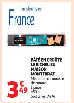 PÂTÉ EN CROÛTE LE RICHELIEU MAISON MONTERRAT