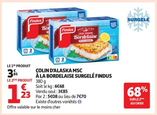 Colin d'Alaska MSC à la Bordelaise Surgelé 'Findus'