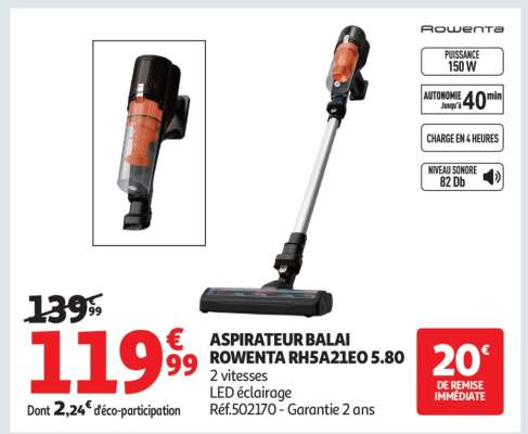 ASPIRATEUR BALAI ROWENTA RH5A21EO 5.80