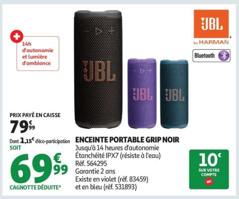ENCEINTE PORTABLE GRIP NOIR