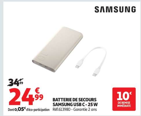 BATTERIE DE SECOURS SAMSUNG USB C - 25 W