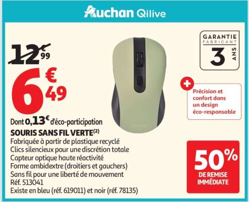 SOURIS SANS FIL VERTE