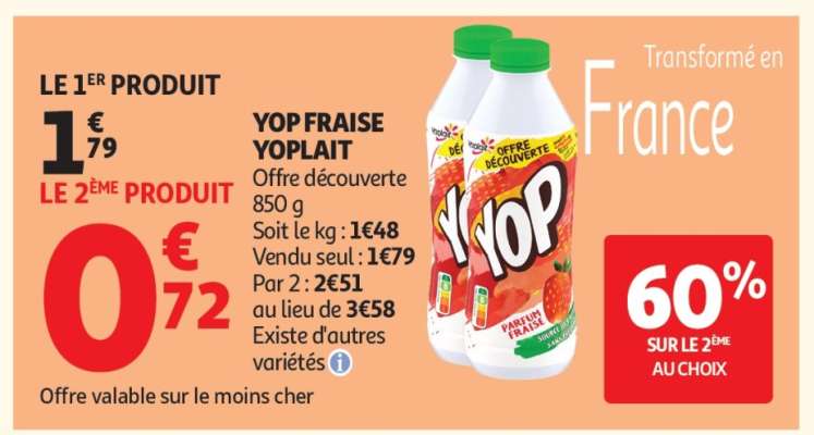 Yop fraise YOPLAIT