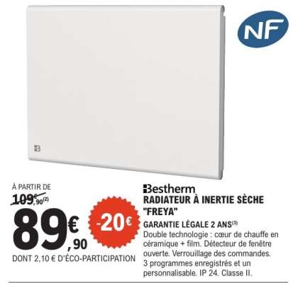 Bestherm RADIATEUR À INERTIE SÈCHE "FREYA"