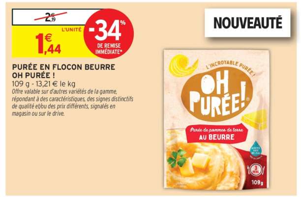 PURÉE EN FLOCON BEURRE OH PURÉE !