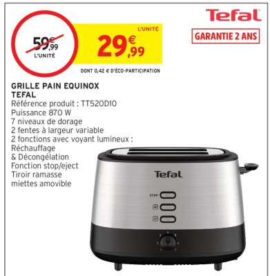 GRILLE PAIN EQUINOX TEFAL