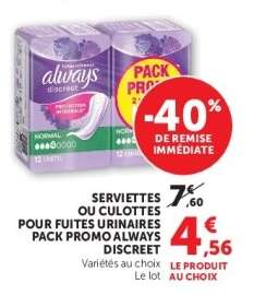 ALWAYS DISCREET Pack Promo