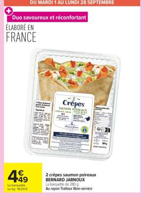 2 crêpes saumon poireaux BERNARD JARNOUX