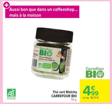 Thé vert Matcha CARREFOUR BIO