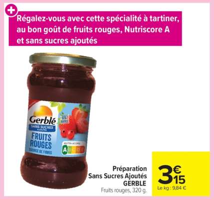 Préparation Sans Sucres Ajoutés GERBLE